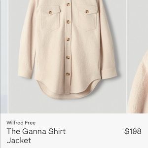 NWOT Aritzia (Wilfred) The Ganna Shirt Jacket